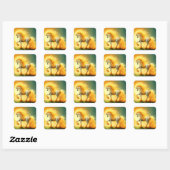 Sticker Carré Sun Unicorne (Feuille)