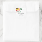 Sticker Carré Sunflower Eucalyptus Country Watercolor Mariage (Sac)