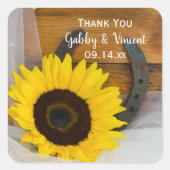 Sticker Carré Sunflower Horseshoe Wedding (Devant)