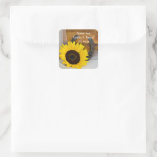 Sticker Carré Sunflower Horseshoe Wedding