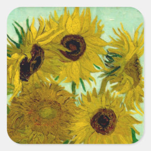 Sticker Carré Sunflowers dans Vase Van Gogh Art