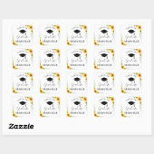 Sticker Carré Sunflowers Graduation personnalisée (Feuille)
