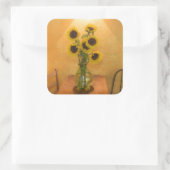 Sticker Carré Sunflowers in vase on table 2 (Sac)
