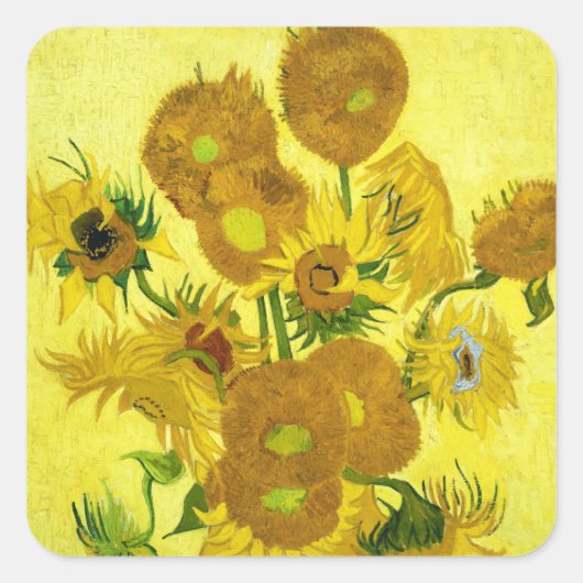 Sticker Carré Sunflowers Vincent van Gogh (Devant)