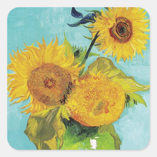 Sticker Carré Sunflowers Vincent van Gogh (Devant)