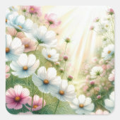 Sticker Carré Sunny Cosmos Garden (Devant)