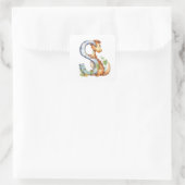 Sticker Carré Sunny Dinosaur et la Lettre S (Sac)