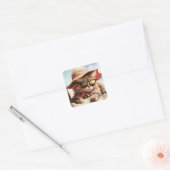 Sticker Carré Sunny Kitty (Enveloppe)