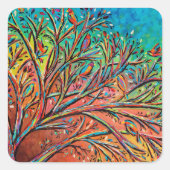 Sticker Carré Sunrise Treetop Birds II (Devant)