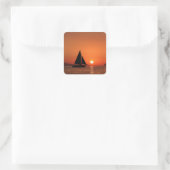 Sticker Carré Sunset bateau (Sac)