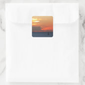 Sticker Carré Sunset Clouds and Sailboat Seascape (Sac)