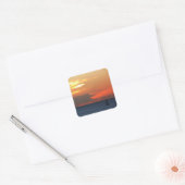 Sticker Carré Sunset Clouds and Sailboat Seascape (Enveloppe)