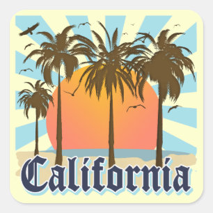 Sticker Carré Sunset Des Plages De Californie