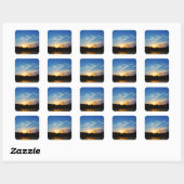 Sticker Carré Sunset Mountain Lake (Feuille)