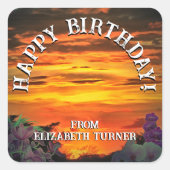 Sticker Carré Sunset Plaza Marina 2584 Anniversaire (Devant)