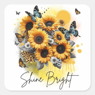Sticker Carré Sunshine Bloom