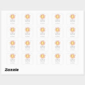 Sticker Carré Sunshine - Plaque baby shower (Feuille)