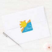 Sticker Carré Sunshine Rays of Happiness par @ Cathy Thompson (Enveloppe)