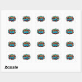 Sticker Carré Super papa (Feuille)