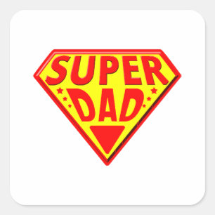 Sticker Carré Super Papa - Bonne Fête des pères