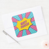 STICKER CARRÉ SUPER (ROSE) (Enveloppe)