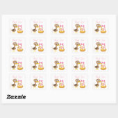 Sticker Carré Super simple | 5 Petits canards Baby shower fille (Feuille)
