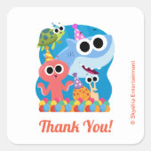 Sticker Carré Super simple | Finny Shark Confetti Anniversaire (Devant)