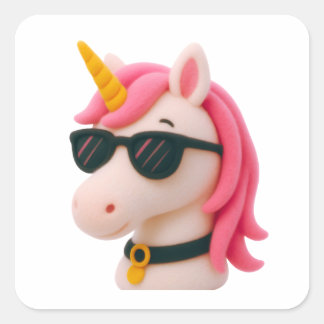 Sticker Carré super soft unicorn-style plush style