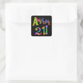 Sticker Carré Superbe 21 T-shirts et cadeaux d'anniversaire (Sac)