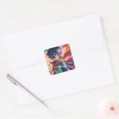 Sticker Carré Superhero d'Anime rouge et bleu avec Cap (Enveloppe)