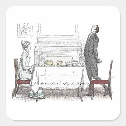 Sticker Carré Superior Society, Jane Austen Pride et Préjugés (Devant)