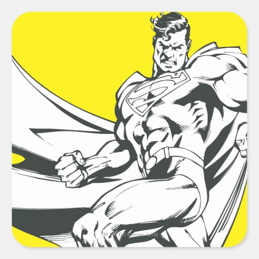 Sticker Carré Superman noir et blanc 2 (Devant)