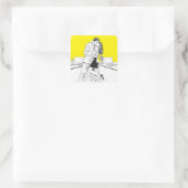 Sticker Carré Superman noir et blanc 5 (Sac)