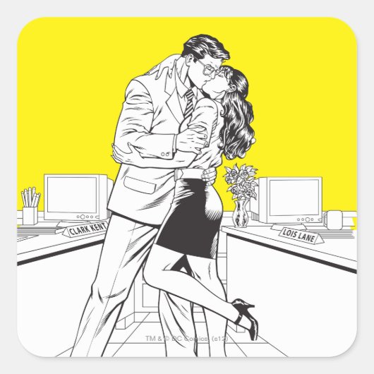 Sticker Carré Superman noir et blanc 5 (Devant)