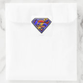 Sticker Carré Superman S-Shield | Logo d'aérographe violet (Sac)