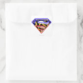 Sticker Carré Superman S-Shield | Logo Graffiti rouge violet (Sac)