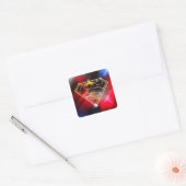 Sticker Carré Superman Stylisé | Logo en plan jaune brillant (Enveloppe)