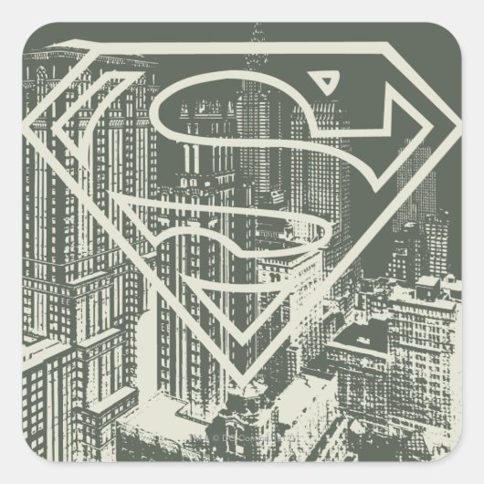 Sticker Carré Superman Stylisé | Logo Green Metropolis (Devant)