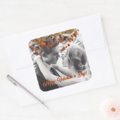 Sticker Carré Superposition de feuillage marron orange Ajoutez v (Enveloppe)