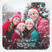 Sticker Carré Superposition de photo de Noël festive et scintill (Devant)