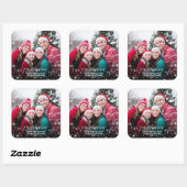 Sticker Carré Superposition de photo de Noël festive et scintill (Feuille)