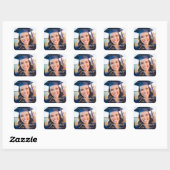 Sticker Carré Superposition de script blanc pour photo de remise (Feuille)