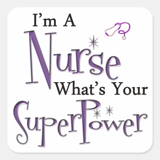 Sticker Carré Superpuissance de Nurse (Devant)