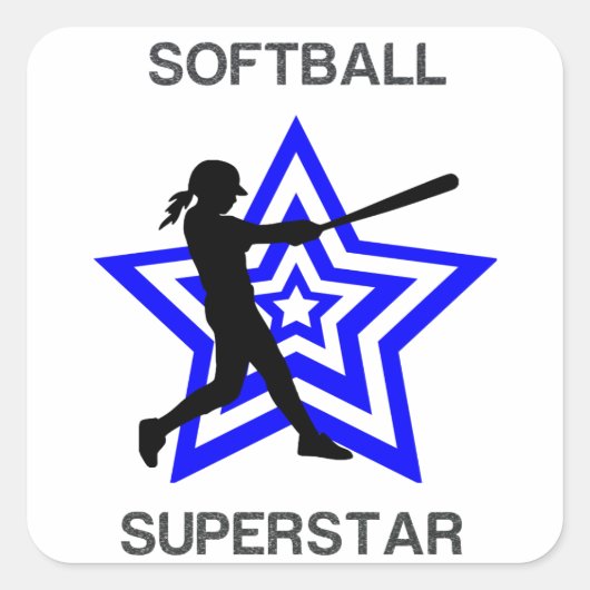 Sticker Carré Superstar du softball féminin (Devant)