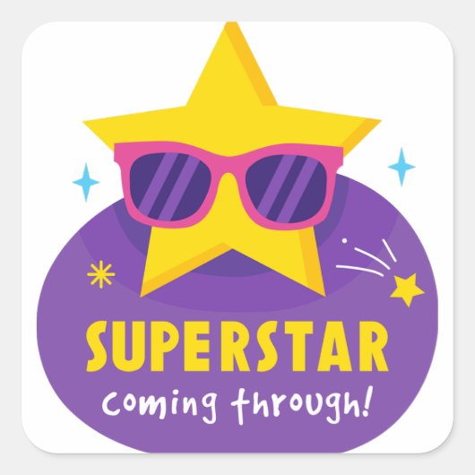 Sticker Carré Superszar en train de passer (Devant)