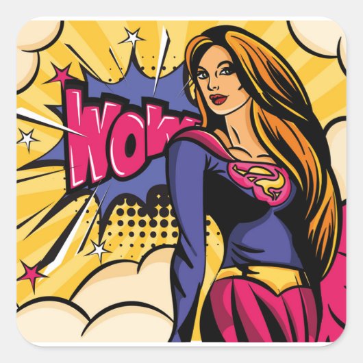 Sticker Carré Superwoman Brown (Devant)
