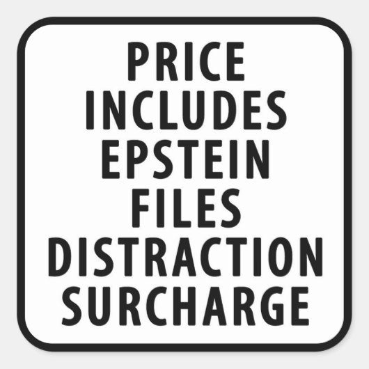 Sticker Carré Supplément de distraction du dossier Epstein (Devant)