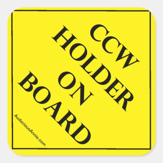 Sticker Carré Support de CCW à bord (Devant)