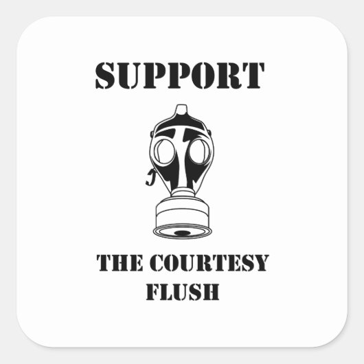 Sticker Carré Support De La Flush Gracieuse (Devant)