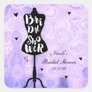 Sticker Carré Support de mannequin vintage rétro rose mariage